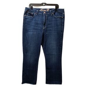 Seven7 Jeans Women's 16 Blue Fashion Jean Raw Hem Cropped Stretch Denim